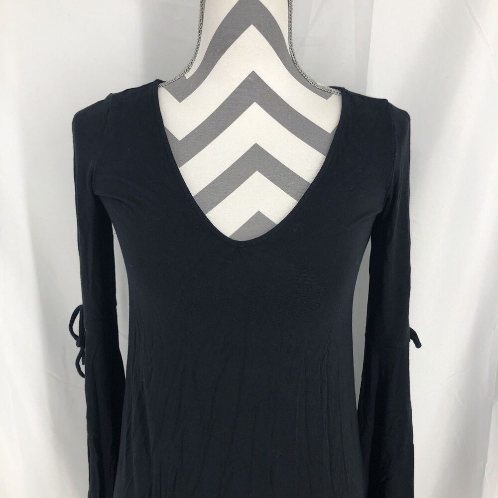 AMERICAN EAGLE Black Cold Shoulder Long Sleeve TUNIC Top Short Dress XXS